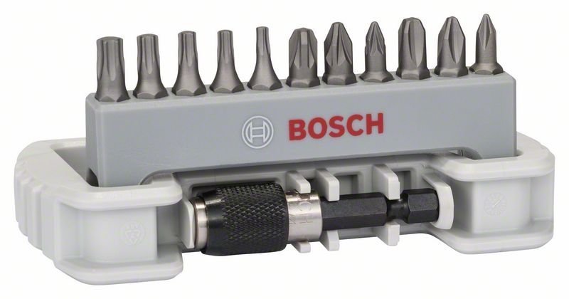 Bosch 11-tlg. Schrauberbit-Set inklusive Bithalter, PH, PZ, T, 25 mm