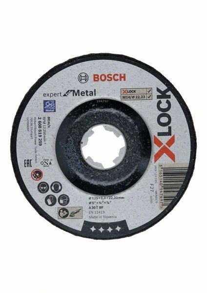 Bosch X-LOCK Schruppscheibe Expert for Metal 125 x 6 x 22,23, gekröpft