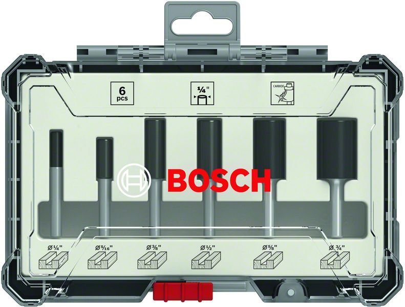 Bosch Fräser-Set, 6-teiliges Nutfräser-Set, 1/4"-Schaft. Für Handfräsen