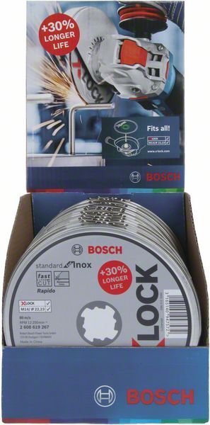 Bosch X-LOCK Trennscheibe Standard for Inox 10 x 125 x 1 x 22,23 mm, gerade