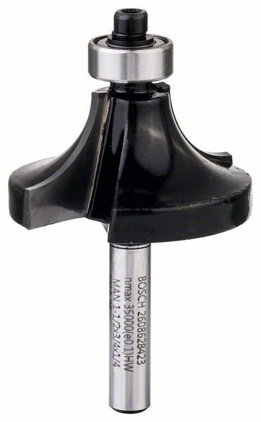 Bosch Abrundfräser, 1/4 Zoll, R1 12,7 mm, D 38,1 mm, L 18,6 mm, G 60 mm