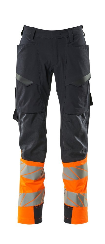 Mascot ACCELERATE SAFE Hose mit Schenkeltaschen, Schwarzblau/Hi-vis Orange, Gr.76C46