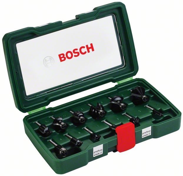 Bosch HM-Fräser-Set mit 1/4"-Schaft, 12-teilig
