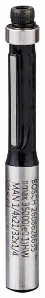 Bosch Laminat-Bündigfräser, 1/4 Zoll, D1 6,35 mm, L 16,2 mm, G 54 mm
