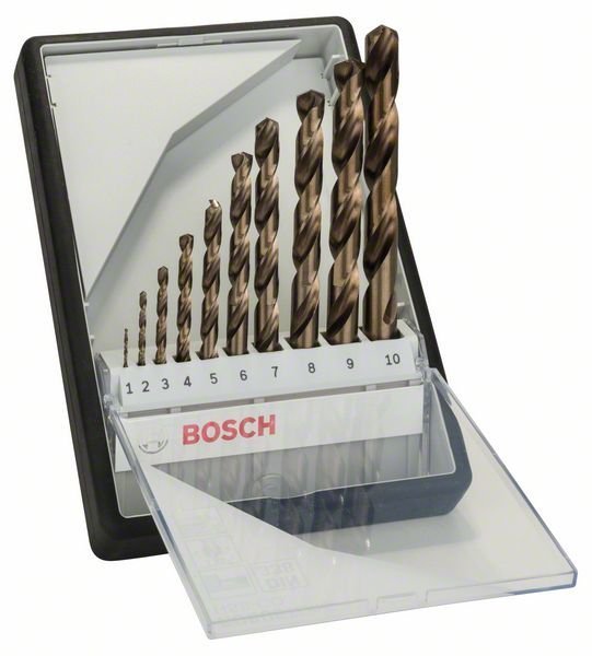 Bosch 10-tlg. Metallbohrer-Set, Robust Line, HSS-Co, 1–10 mm