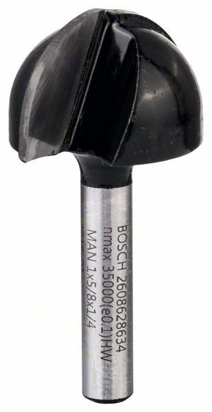 Bosch Hohlkehlfräser, 1/4 Zoll, R1 12,7 mm, D 25,4 mm, L 15,6 mm, G 49 mm