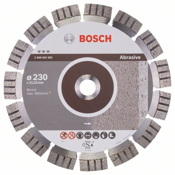 Bosch Diamanttrennscheibe Best for Abrasive, 230 x 22,23 x 2,4 x 15 mm
