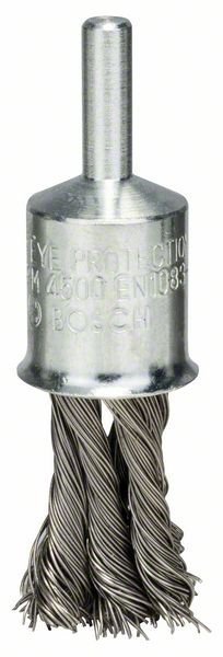 Bosch Pinselbürste, 19 x 0,35 mm, gezopfter Draht, Edelstahl/Schrauber
