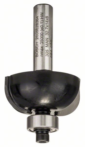Bosch Hohlkehlenfräser, 8 mm, R1 10 mm, D 32,7 mm, L 14 mm, G 55 mm