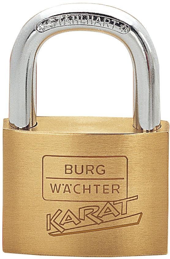 BURG-WÄCHTER Messing-Vorhangschloss Karat, mit 2 Schlüsseln