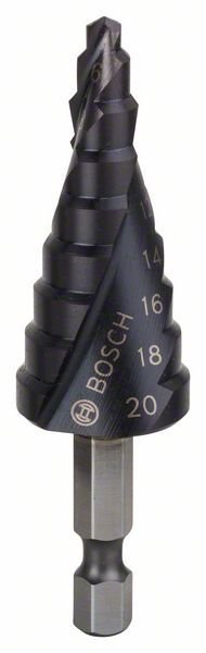Bosch Stufenbohrer HSS-AlTiN, 4 - 20 mm, 4 mm, 70,5 mm, 9 Stufen