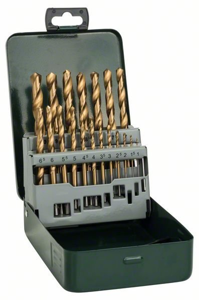 Bosch Metallbohrer-Set HSS-TiN, 19-teilig, 1 - 10 mm, Metallkassette