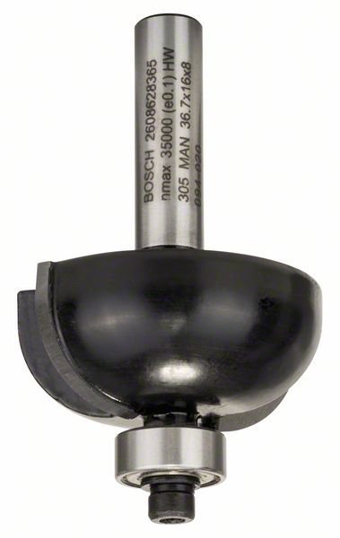 Bosch Hohlkehlenfräser, 8 mm, R1 12 mm, D 36,7 mm, L 16 mm, G 58 mm
