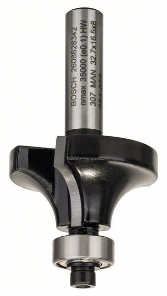 Bosch Abrundfräser, 8 mm, R1 10 mm, L 16,5 mm, G 57 mm