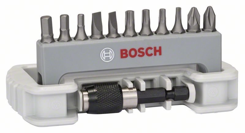 Bosch 11-tlg. Schrauberbit-Set inklusive Bithalter, PH, PZ, T, S, HEX, 25 mm