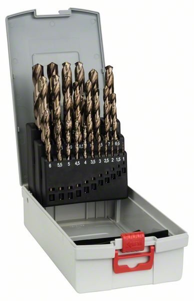 Bosch 25-teiliges ProBox Set HSS-Co, DIN 338, 1–13 mm. Für Bohrmaschinen/Schrauber