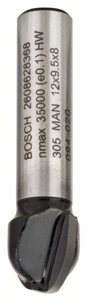 Bosch Hohlkehlfräser, 8 mm, R1 6 mm, D 12 mm, L 9,2 mm, G 40 mm