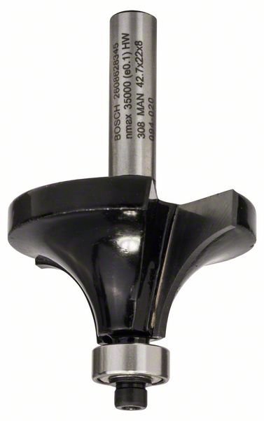 Bosch Abrundfräser, 8 mm, R1 15 mm, L 22 mm, G 66 mm