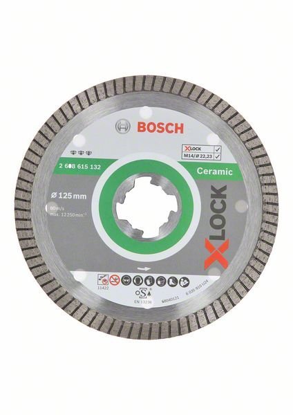 Bosch X-LOCK Diamanttrennscheibe Best for Ceramic Extra Clean Turbo 125x22,23x1,4x7