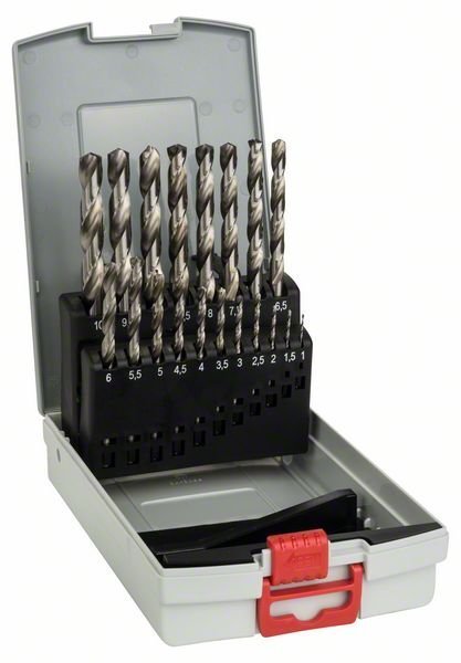 Bosch 19-tlg. HSS-G ProBox-Set, 135°, 1–10 mm. Für Bohrmaschinen/Schrauber