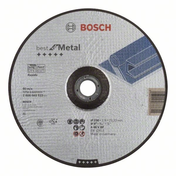 Bosch Trennscheibe gekröpft Best for Metal - Rapido A 46 V BF, 230 mm, 1,9 m