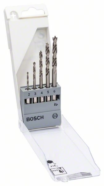 Bosch 5-tlg. Holzbohrer-Set mit Sechskantschaft, 2–6 mm