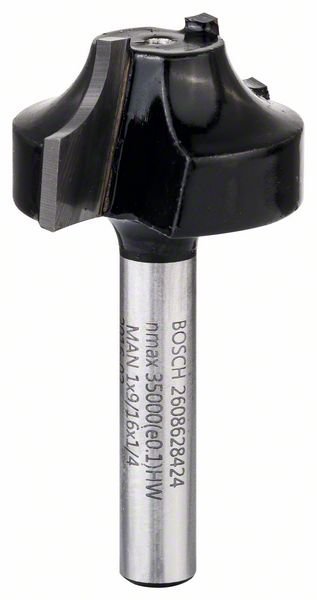 Bosch Kantenformfräser E, 1/4 Zoll, R1 6,3 mm, D 25,4 mm, L 14 mm, G 46 mm