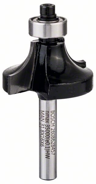 Bosch Abrundfräser, 6 mm, R1 9,5 mm, D 31,8 mm, L 16,2 mm, G 57 mm