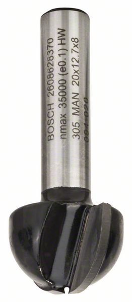 Bosch Hohlkehlfräser, 8 mm, R1 10 mm, D 20 mm, L 12,4 mm, G 46 mm