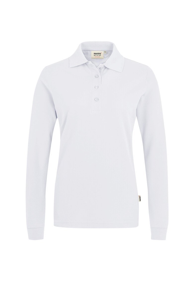HAKRO Damen Longsleeve-Poloshirt Mikralinar® 215 weiß, XS