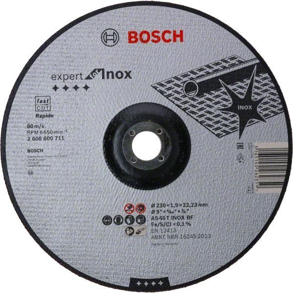 Bosch Trennscheibe gekröpft Expert for Inox - Rapido AS 46 T INOX BF, 230 mm, 1,9 mm