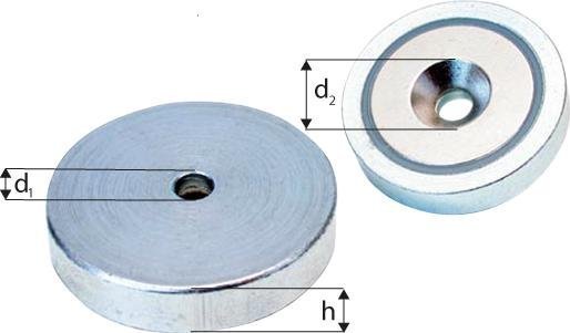 beloh Neodym-Magnet-Flachgreifer mit Bohrung und 90°-Ansenkung