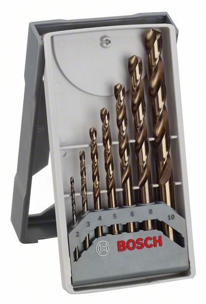 Bosch 7-tlg. Metallbohrer-Set Mini-X-Line HSS-Co, 135°, 2–10 mm