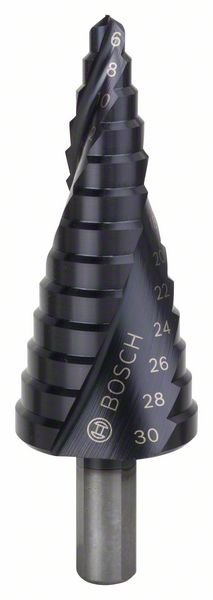Bosch Stufenbohrer HSS-AlTiN, 6 - 30 mm, 10 mm, 93,5 mm, 13 Stufen