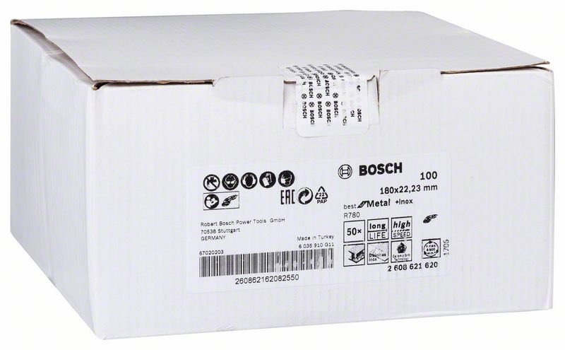 Bosch Fiberschleifscheibe R780, K: 100 Für große Winkelschleifer mit Spannmutter