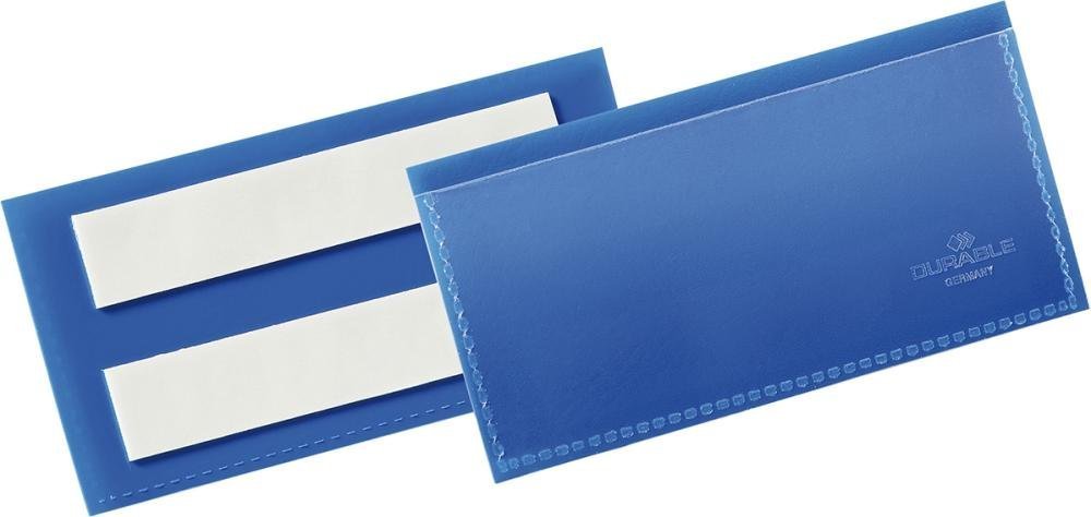 Durable Hunke & Jochheim Etikettentasche B100xH38 mm blau, selbstklebend VE 50 Stück