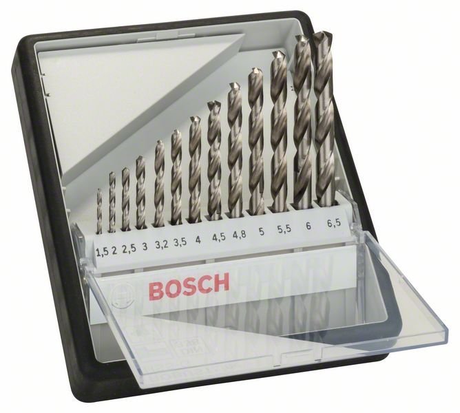 Bosch 13-tlg. Metallbohrer-Set, Robust Line, HSS-G, 135°, 1,5–6,5 mm