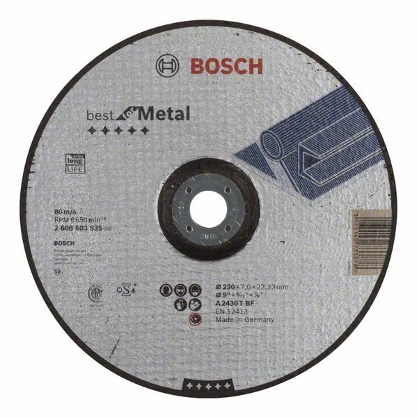 Bosch Schruppscheibe gekröpft Best for Metal A 2430 T BF, 230 mm, 22,23 mm, 7 mm