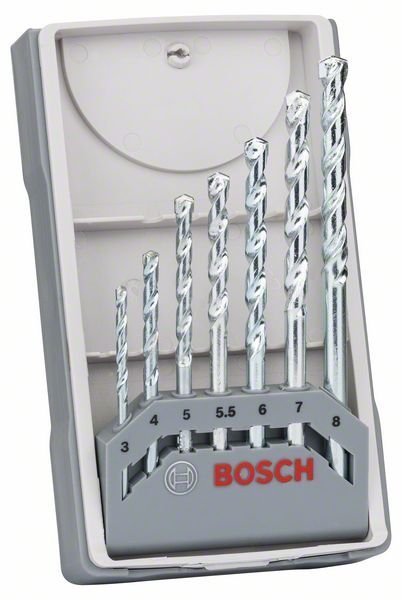 Bosch 7-tlg. CYL-1 Mauerwerkbohrer-Set, 3/4/5/5.5/6/7/8 mm