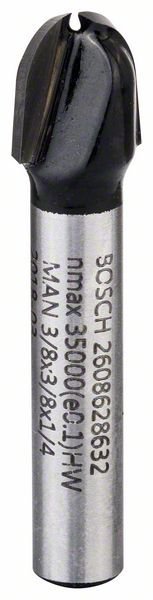 Bosch Hohlkehlfräser, 1/4 Zoll, R1 4,7 mm, D 9,5 mm, L 9,2 mm, G 45 mm