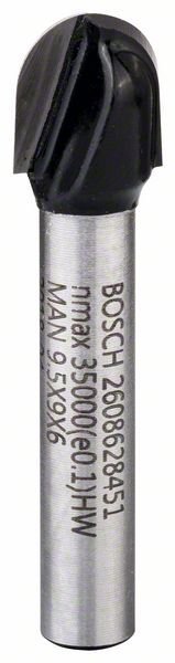 Bosch Hohlkehlfräser, 6 mm, R1 4,7 mm, D 9,5 mm, L 9,2 mm, G 40 mm