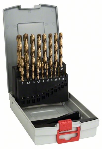 Bosch 19-tlg. ProBox -Set HSS-TiN, 1–10 mm. Für Bohrmaschinen/Schrauber