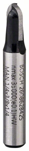 Bosch Hohlkehlfräser, 1/4", R1 3,2 mm, D 9,5 mm, L 9,2 mm, G 40 mm. Für Handfräsen