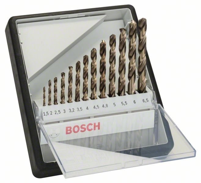 Bosch 13-tlg. Metallbohrer-Set, Robust Line, HSS-Co, 1,5–6,5 mm