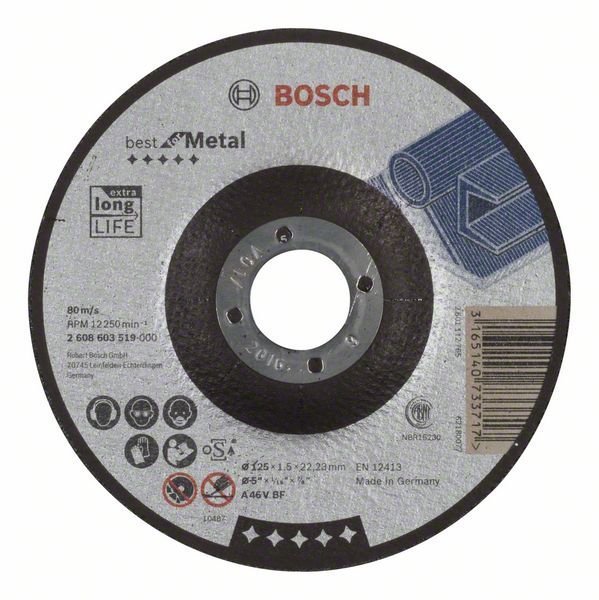 Bosch Trennscheibe gekröpft Best for Metal A 46 V BF, 125 mm, 1,5 mm