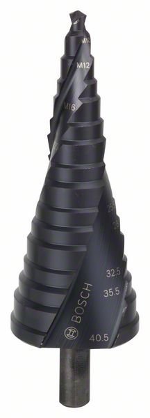 Bosch Stufenbohrer HSS-AlTiN, für Kabelverschraubungen, M10-M40, 10 mm, 125,5 mm