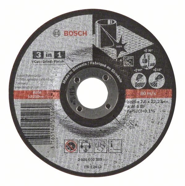 Bosch Trennscheibe 3-in-1 A 46 S BF, gekröpft, 125 mm, 2,5 mm