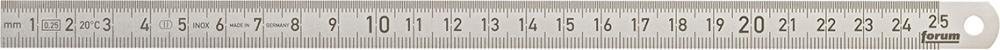 FORUM Stahlmaßstab, 1/2 mm-Teilung Oberkante, biegsam,