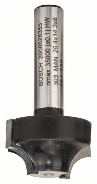 Bosch Kantenformfräser E, 8 mm, R1 6,3 mm, D 25,4 mm, L 14 mm, G 46 mm