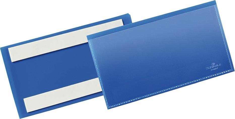 Durable Hunke & Jochheim Etikettentasche B150xH67 mm blau, selbstklebend VE 50 Stück